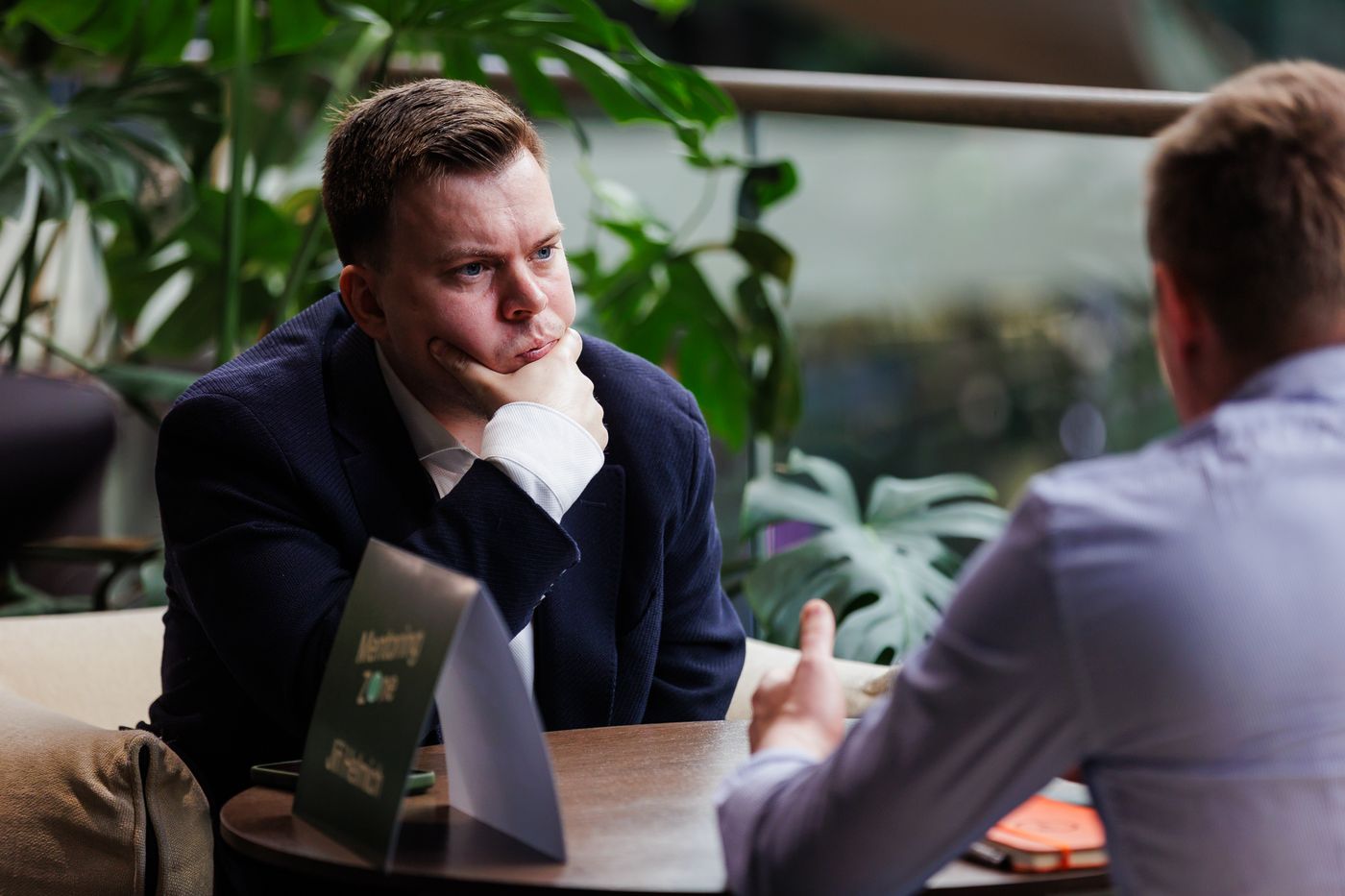 Jirka listening during a mentoring session